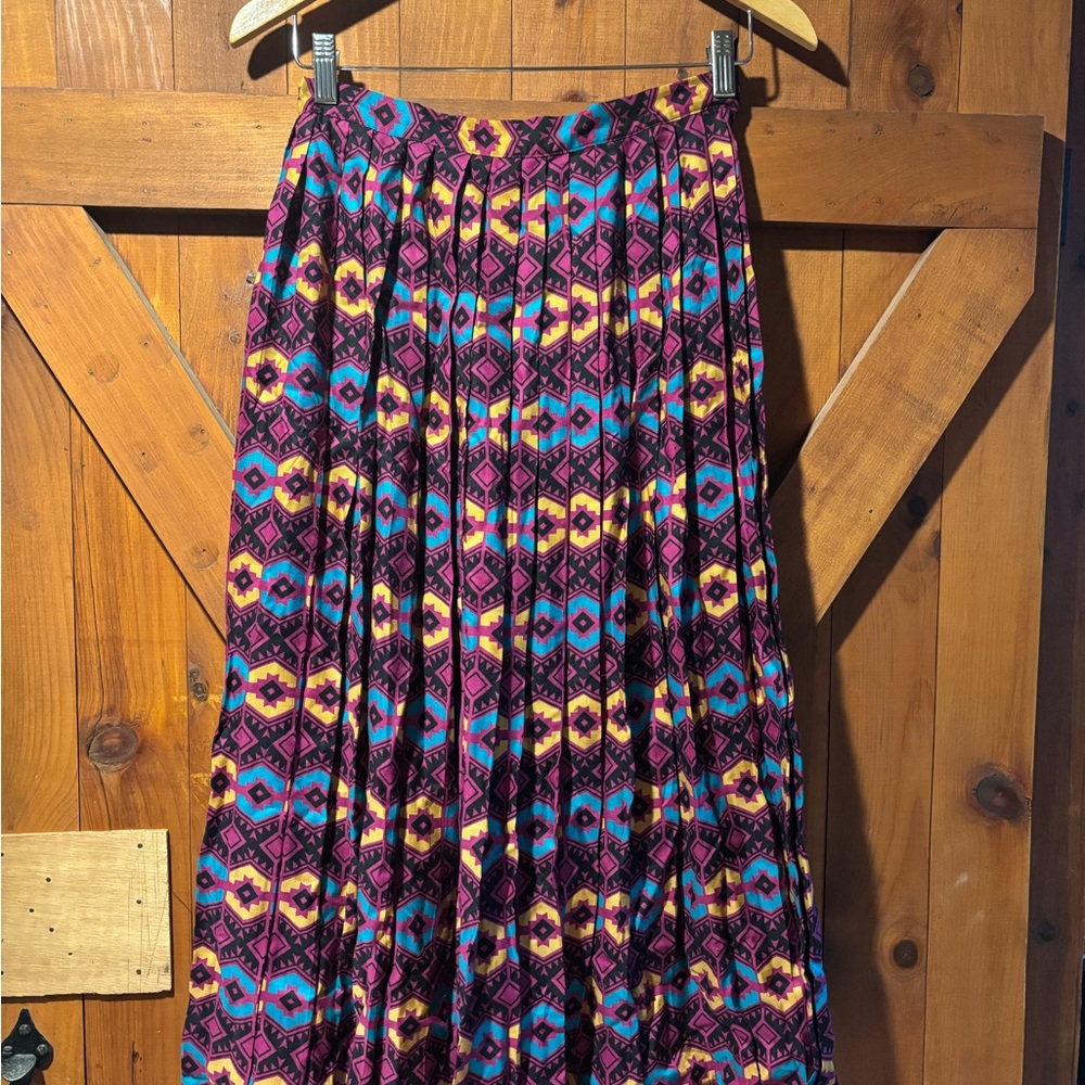 Vintage Colorful Geometric Patterned Women's Skirt